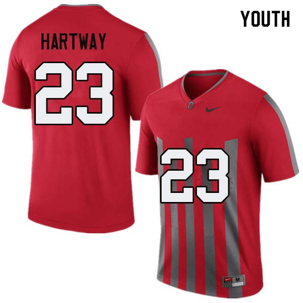 Youth Ohio State Buckeyes #23 Michael Hartway Throwback Authentic College Stitched Football Jersey 23ML042XT